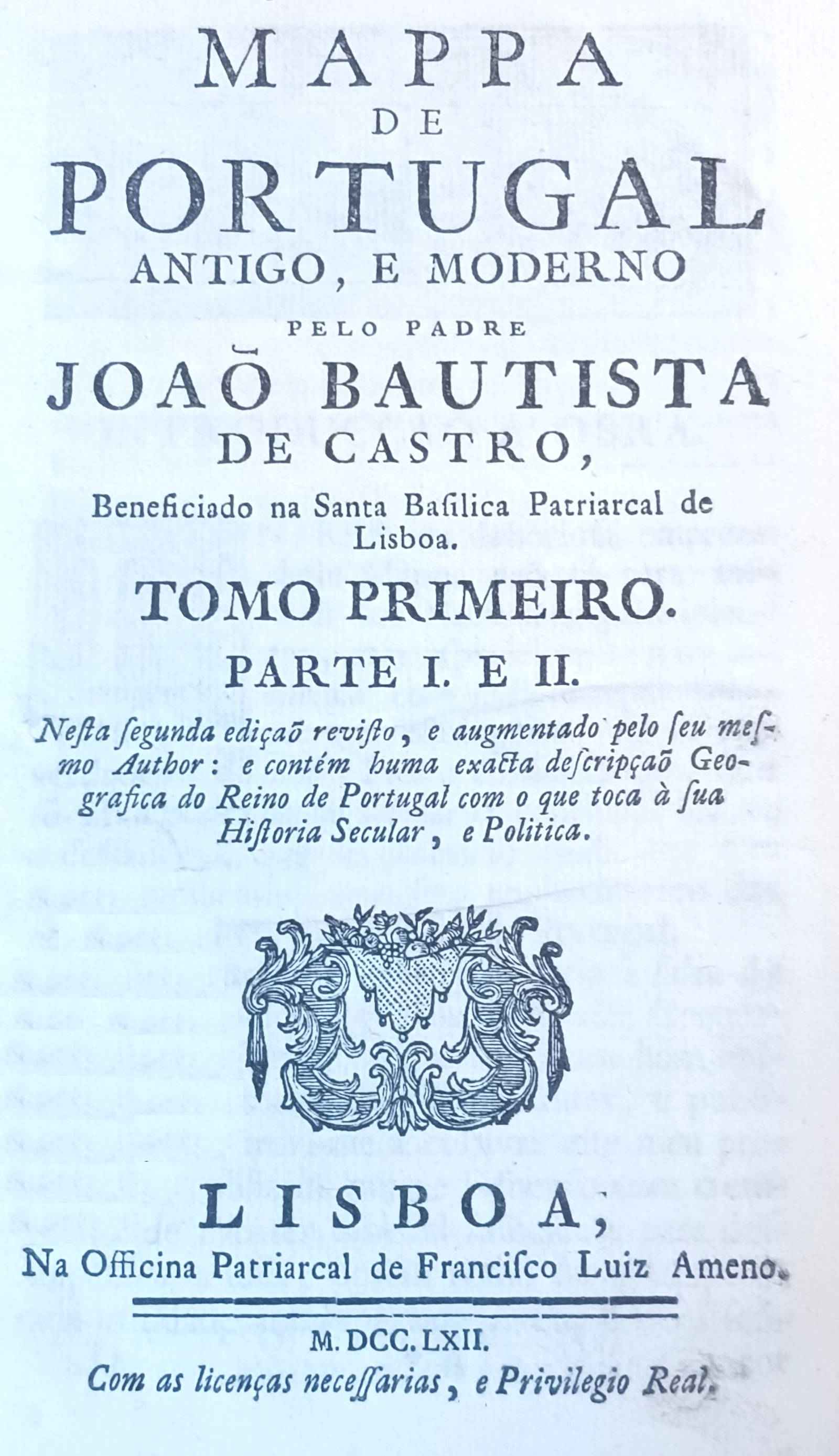 Capa de Mappa de Portugal antigo, e moderno, tomo 1 (of 3): Parte I, II