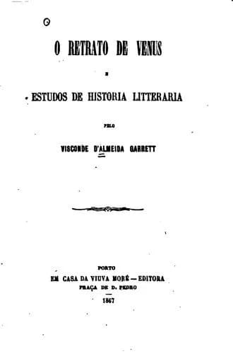 O retrato de Venus e estudos de historia litterária