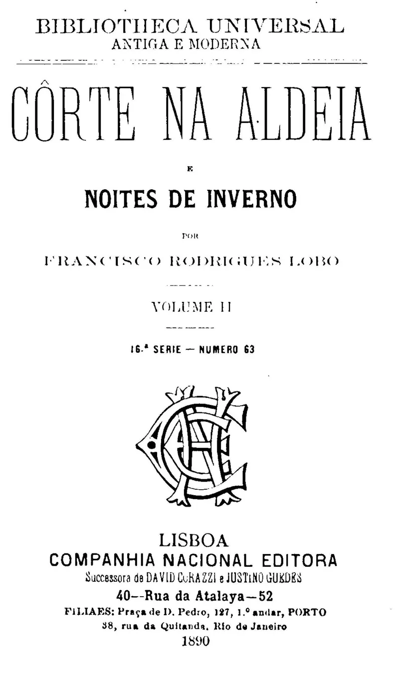 Côrte na aldeia e noites de inverno (Volume II)